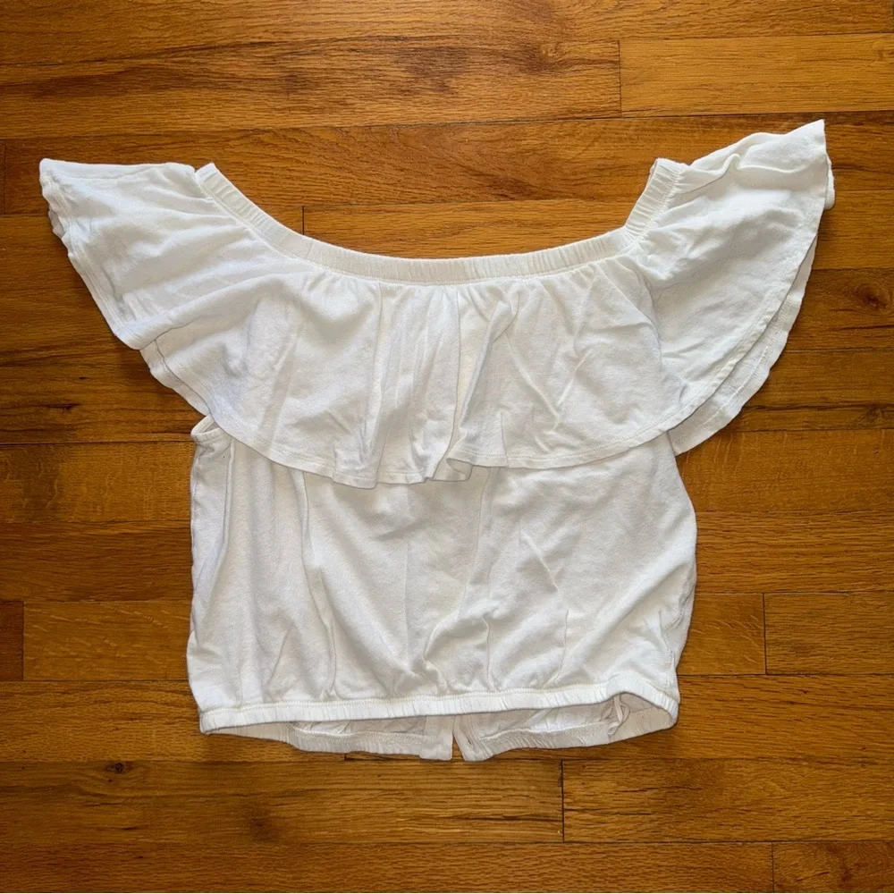 Free People Love Letter Off The Shoulder Tube Crop Top White‎ Small